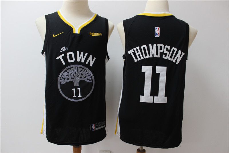 Men Golden State Warriors #11 Thompson black Nike Game NBA Jerseys